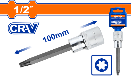 WADFOW Long Torx Bit Socket 1/2in T20 100mm WSC5211