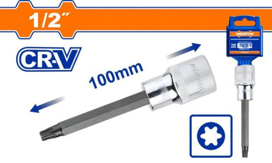 WADFOW Long Torx Bit Socket 1/2in T50 100mm WSC5217