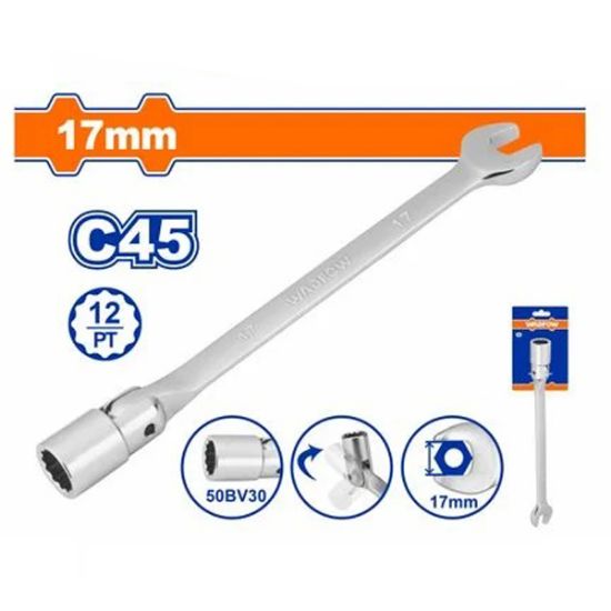 WADFOW Flex Head Combination Socket Wrench 17mm WTH1E17