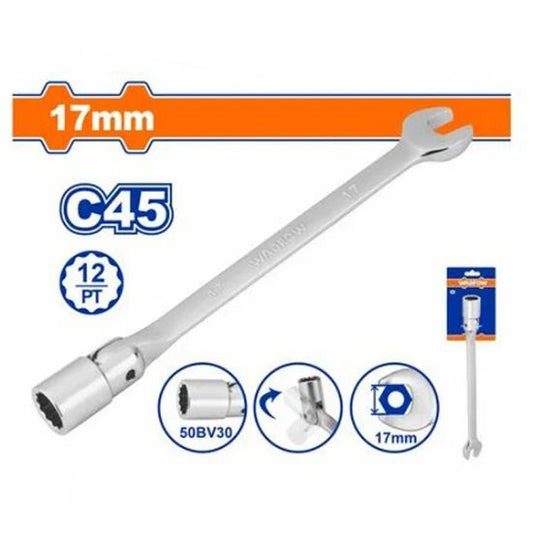 WADFOW Flex Head Combination Socket Wrench 17mm WTH1E17