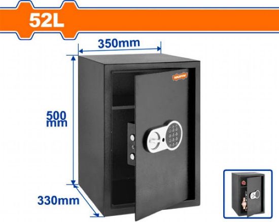 WADFOW Steel Safe Box 52L 50x35x33cm with Digital Code WEB1550
