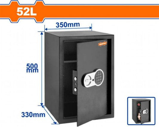 WADFOW Steel Safe Box 52L 50x35x33cm with Digital Code WEB1550