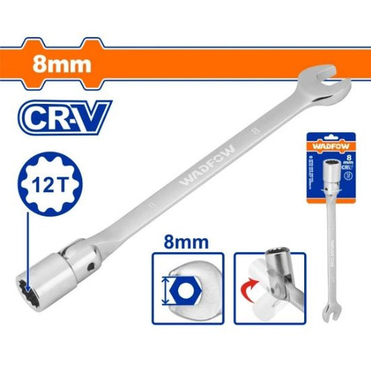 WADFOW Flex Head Combination Socket Wrench 8mm WTH1E08
