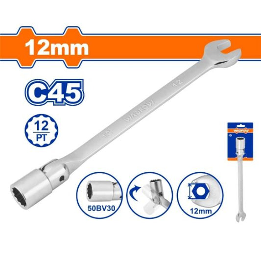 WADFOW Flex Head Combination Socket Wrench 12mm WTH1E12