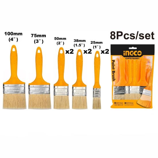 INGCO Paint Brush Set 8pcs Plastic Handle CHPTB7860801