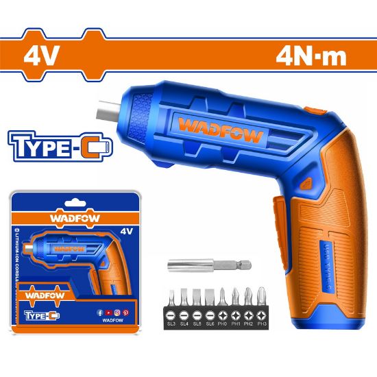 WADFOW Cordless Screwdriver 4V USB Type-C Adjustable Handle WCV4415