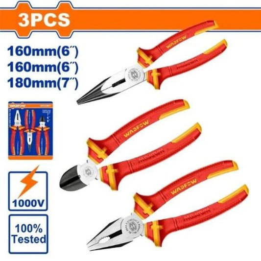 WADFOW Insulated Pliers Set 1000V 3pcs WPS0633