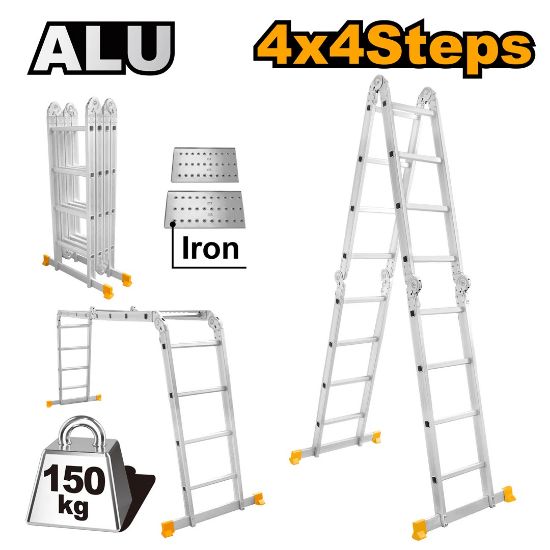 INGCO Multi-Purpose Aluminium Ladder 4x4 Steps HLAD04441
