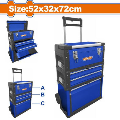 WADFOW Rolling Tool Box Set 3-in-1 with Telescopic Handle WTB6A72