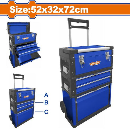 WADFOW Rolling Tool Box Set 3-in-1 with Telescopic Handle WTB6A72