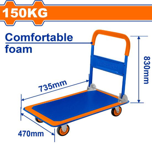 WADFOW Folding Platform Trolley 150kg 4 Wheels WWB1315