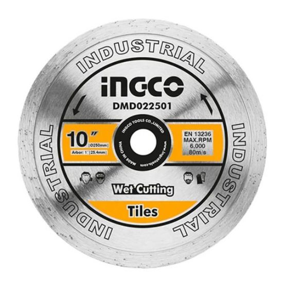 INGCO Continuous Rim Diamond Disc 250x25.4mm Wet Tile Cutting DMD022501