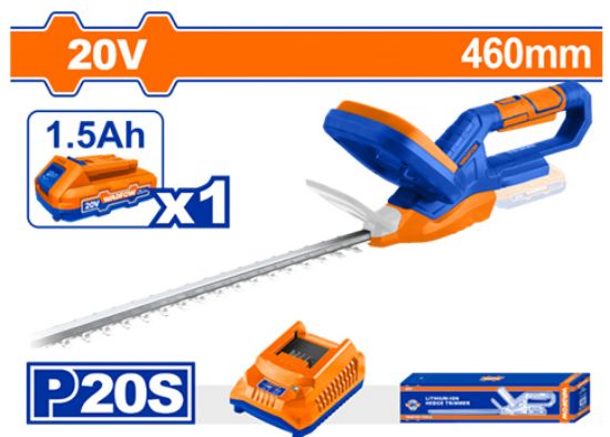 WADFOW Cordless Hedge Trimmer 20V 460mm with 1.5Ah Battery and Charger WLYP546