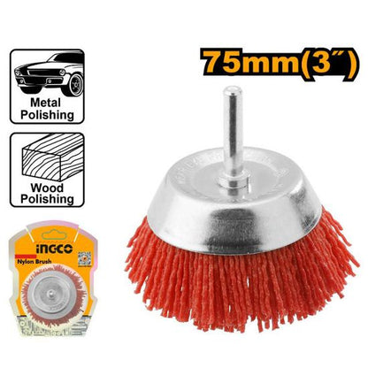 INGCO Wire Cup Brush 75mm for Stainless Steel Polishing WB30755