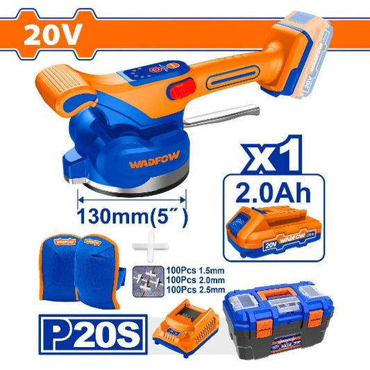 WADFOW Cordless Tile Vibrator 20V 130mm with 2Ah Battery & Charger WTVM1D125
