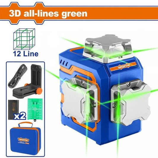 WADFOW 3D Green Laser Level 12 Lines 30m WLE2M12