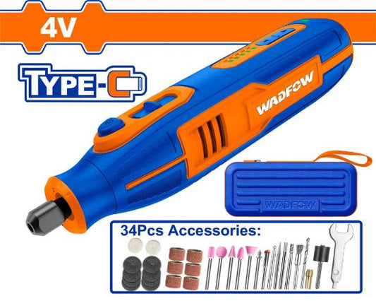 WADFOW Cordless Rotary Tool 4V with 34pcs Accessories WRYP1504