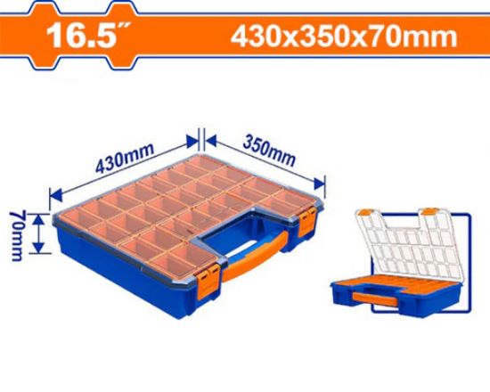 WADFOW Plastic Organiser Box 16.5in with 23 Removable Cups WTB1611