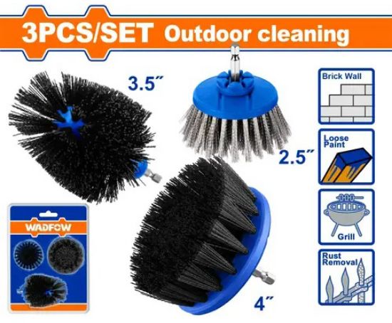 WADFOW Drill Brush Set for Outdoor Cleaning 3pcs WND5433