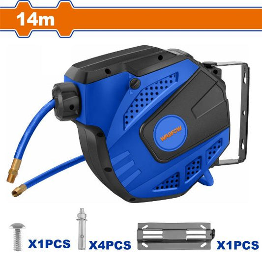WADFOW Retractable Air Hose Reel 14m 1/4in Auto Lock WAZ3515