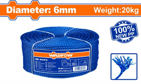 WADFOW PP Twisted Rope 6mm 20kg Roll 1300m WRZ2306