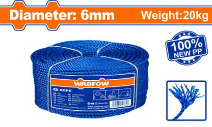 WADFOW PP Twisted Rope 6mm 20kg Roll 1300m WRZ2306