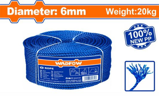 WADFOW PP Twisted Rope 6mm 20kg Roll 1300m WRZ2306