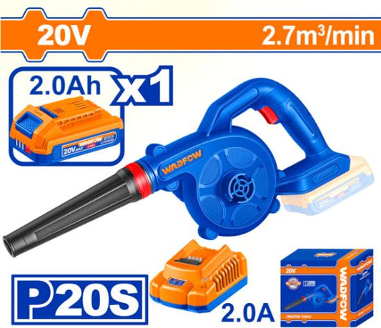 WADFOW Cordless Blower 20V 2.7m³/min with 2Ah Battery and Charger WBLP5521