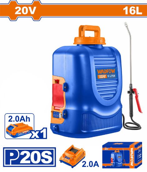 WADFOW Cordless Sprayer 20V 16L 5 Bar with 2Ah Battery and Charger WLSY20162