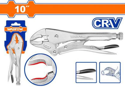 WADFOW Curved Jaw Locking Pliers 10in Cr-V WLP1C02