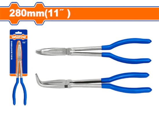 WADFOW Extra Long Reach Long Nose Pliers 11in 280mm 90° Bent WPL3E11