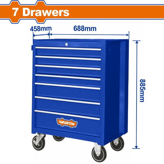 WADFOW Rolling Tool Cabinet 7 Drawers WCS2A07
