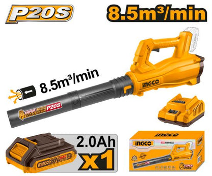 INGCO Cordless Garden Leaf Blower 20V 1Batt 2Ah+Char CABLI203235