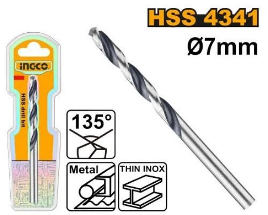 INGCO DBT1200704 HSS Metal & Stainless Steel Drill Bit 7mm