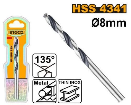 INGCO DBT1200804 HSS Metal & Stainless Steel Drill Bit 8mm