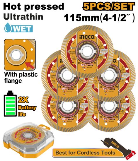 INGCO DMD051158 Diamond Cutting Disc Set 5Pcs 115mm