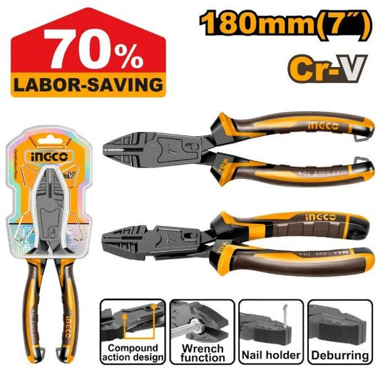 INGCO HCCP58186 Labor Saving Combination Pliers 7 inch