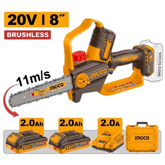INGCO CGSLI20882 Cordless Brushless Chain Saw 20V