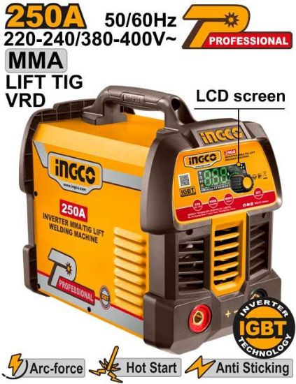 INGCO ING-MMA25089 Industrial Inverter MMA Welding Machine 250A IGBT with Lift TIG & VRD