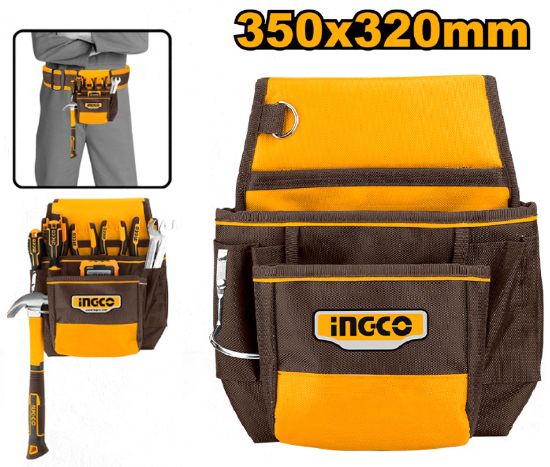 INGCO HTBP010128 Tool Waist Pouch 9 Pockets 1680D Polyester