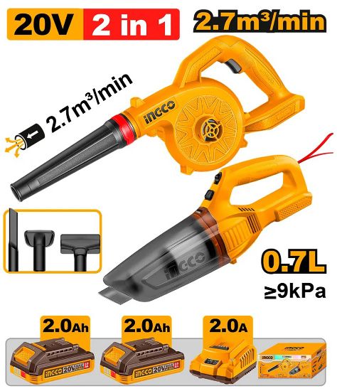 INGCO COSLI240999 cordless blower and vacuum set 20V