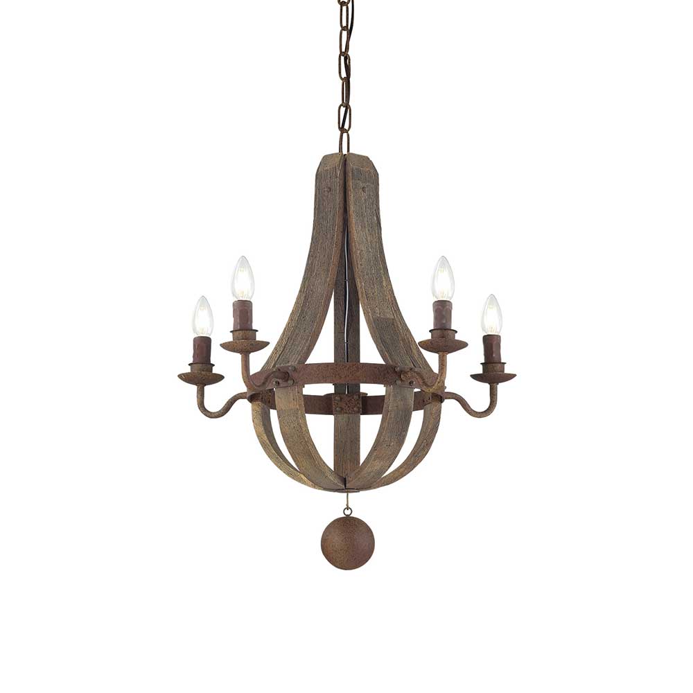 AUR-PEND-SY88020-5S Rustic Wine Barrel Chandelier