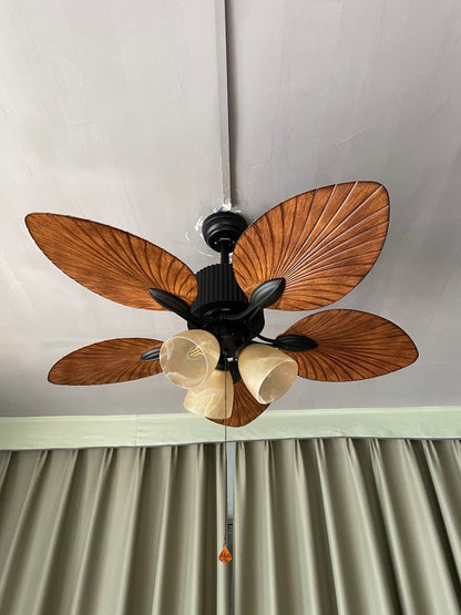 GS4008 52-Inch Tropical Palm Leaf Ceiling Fan with Light