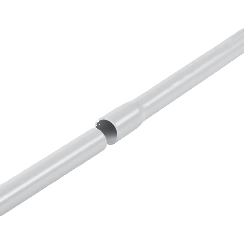 White plastic pipe with a cut section on a white background, featuring the Euro Plastik brand.