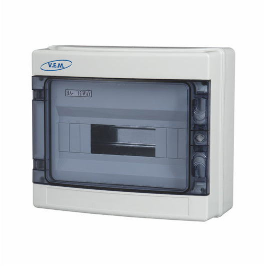V.E.M. Plastic Distribution Panel 18 Ways IP65 410×255×140 mm