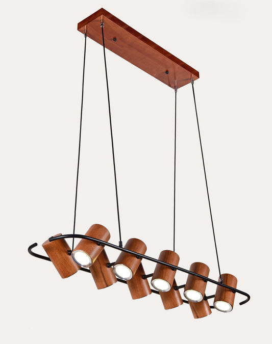 AUR-M339-10-50W-WD Modern Wooden Pendant Light