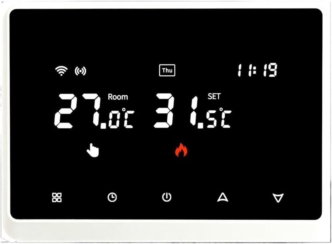 V.E.M. WT19P-WF WiFi thermostat black touch-screen panel – V.E.M. – Azar Group
