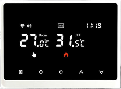 V.E.M. WT19P-WF WiFi thermostat black touch-screen panel – V.E.M. – Azar Group