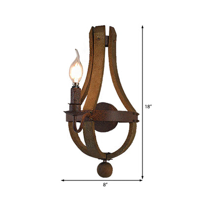 AUR-WL-SY88020-W1 Rustic Wine Barrel Stave Wall Sconce