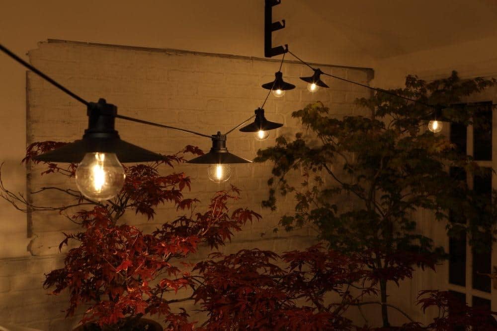 Gemini said Aura Outdoor Festoon String Lights - 5 Meters, 10 LED Bulbs (3000K Warm White) with Decorative Hats Aura Lighting